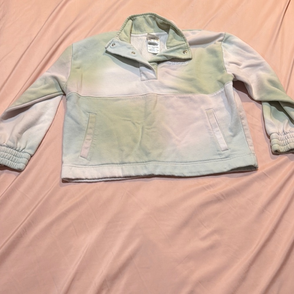 Adidas Mint and White Loose Fit Pullover